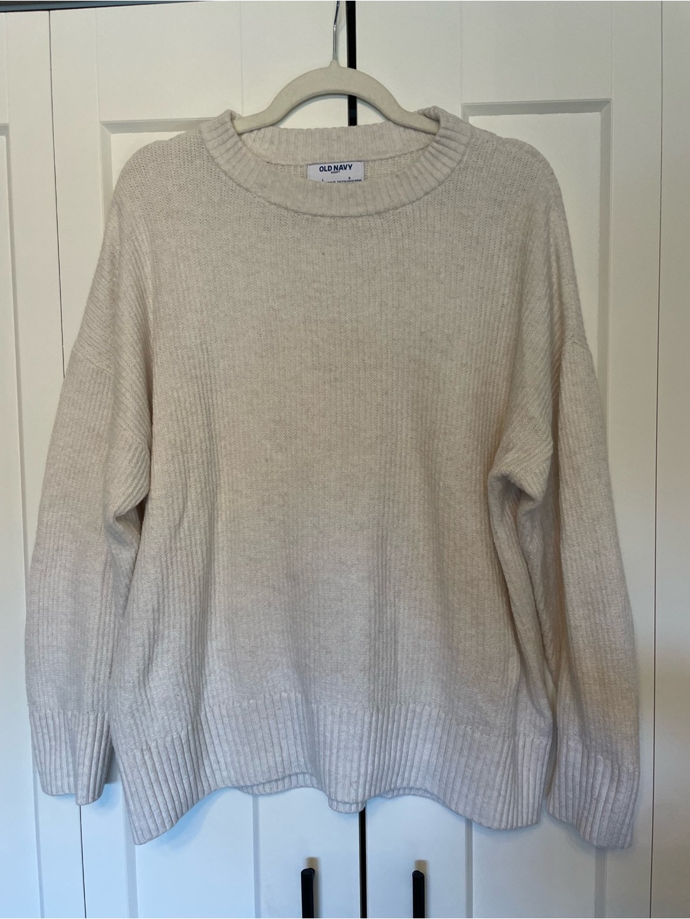 Old Navy Cream Relaxed Crewneck Sweater